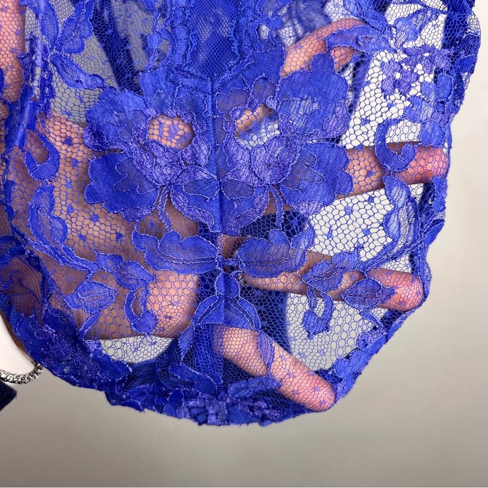 NWT 80s 90s Malizia La Perla Italian lace one piece sheer teddy bodysuit 34 / M - Picture 10 of 16